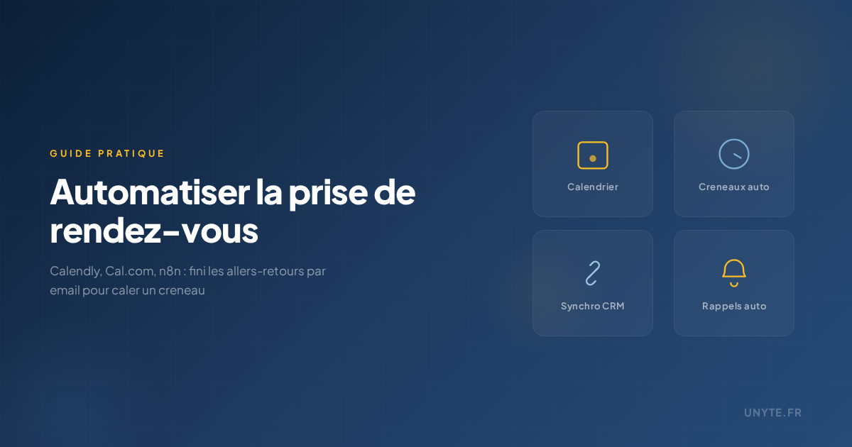 Automatiser la prise de rendez-vous pour TPE PME - calendrier, creneaux, CRM