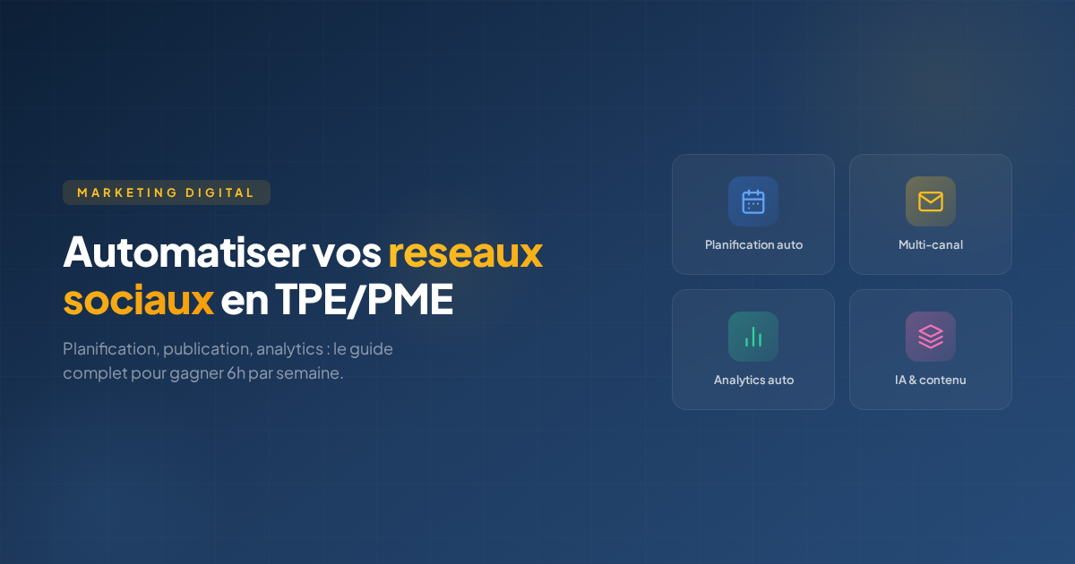 Automatiser les reseaux sociaux en TPE PME avec Buffer Hootsuite n8n et IA