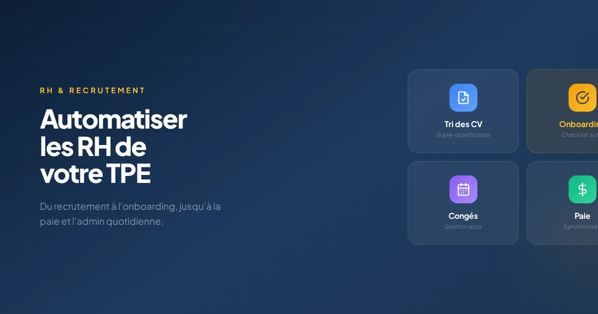 Automatiser les RH recrutement onboarding TPE