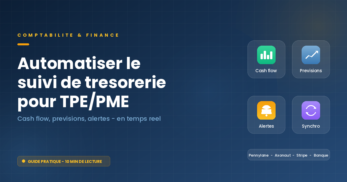 Automatiser le suivi de tr&eacute;sorerie TPE PME - cash flow temps r&eacute;el